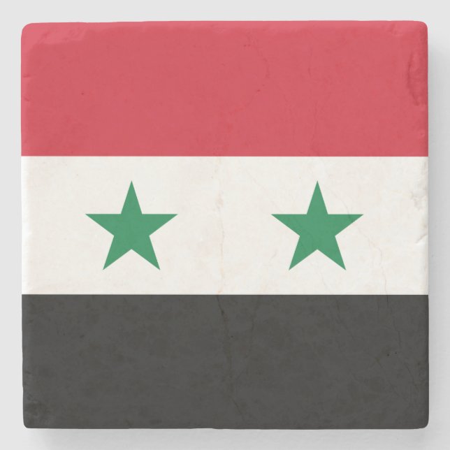 Syrien-Flagge Steinuntersetzer (Vorderseite)