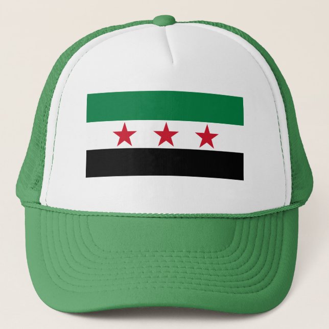 Syrien-Flagge Truckerkappe (Vorderseite)