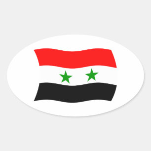 Syrien-Flaggen-Aufkleber Ovaler Aufkleber