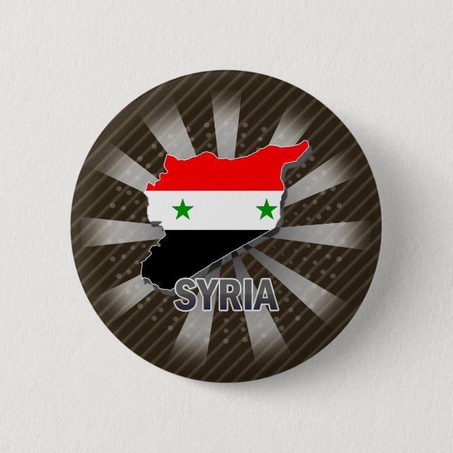 Syrien-Flaggen-Karte 2,0 Button (Vorderseite)