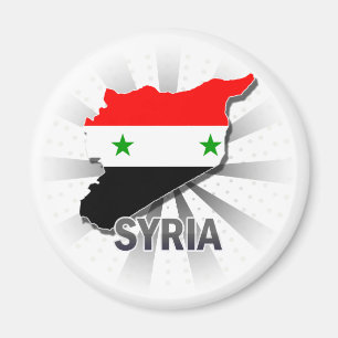 Syrien-Flaggen-Karte 2,0 Magnet