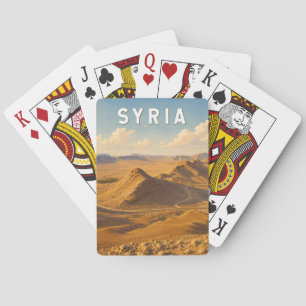Syrien Illustration Reise Kunst Vintage Spielkarten