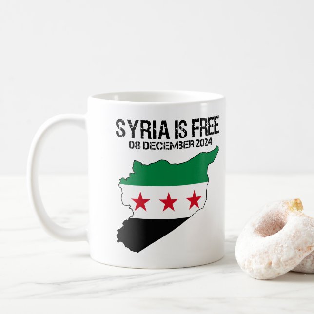 Syrien ist frei von syrischer Flagge und Syrien Kaffeetasse (Mit Donut)