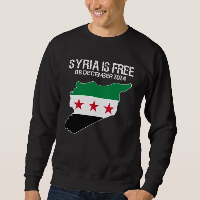 Syrien ist frei von syrischer Flagge und Syrien Sweatshirt (Vorderseite)