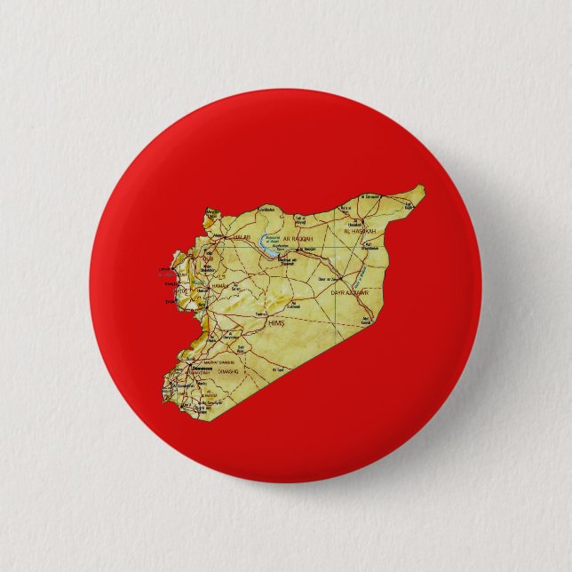 Syrien-Karten-Knopf Button (Vorderseite)