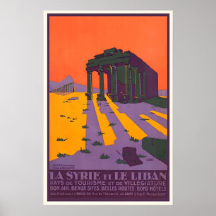 Syrien Palmyra Libanon Vintage-Reiseposter-Druck Poster