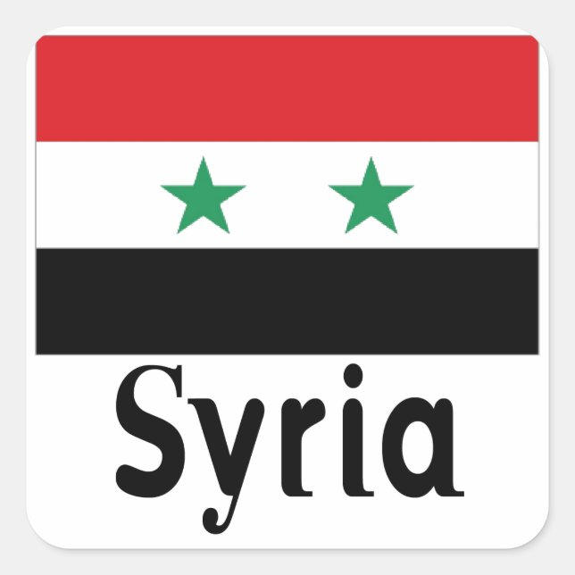 Syrien Quadratischer Aufkleber (Vorderseite)