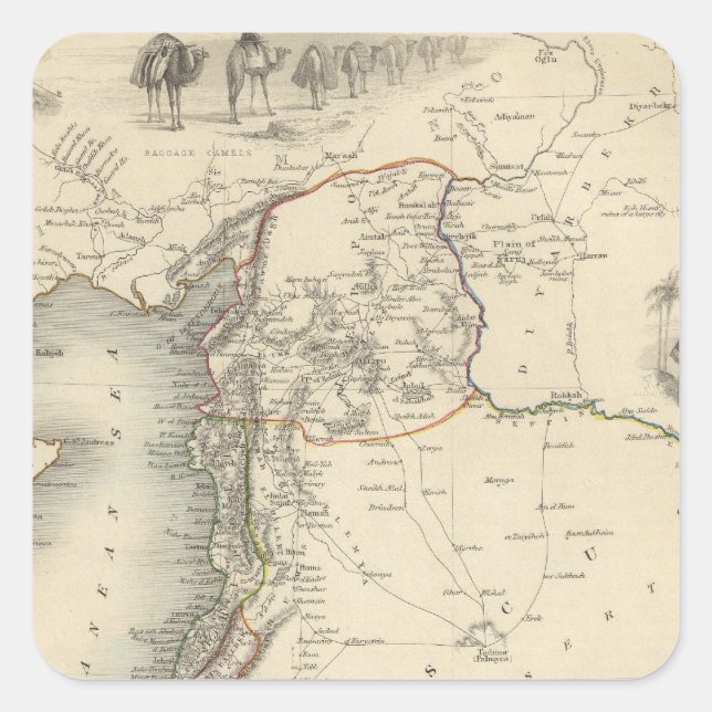 Syrien Quadratischer Aufkleber (Vorderseite)