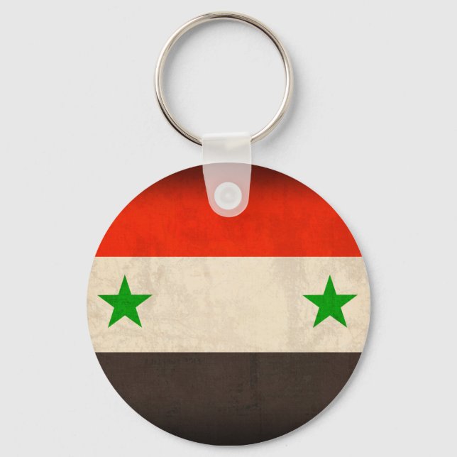 Syrienflagge Not leidender Schlüsselanhänger (Vorderseite)