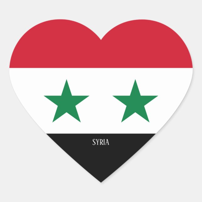 Syrienflagge Splendid Patriotic Herz-Aufkleber (Vorderseite)
