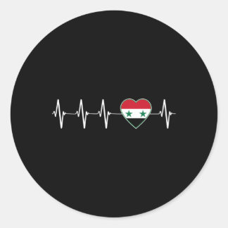Syriens Flaggenstaat Hebeat I Liebe Syrien Runder Aufkleber