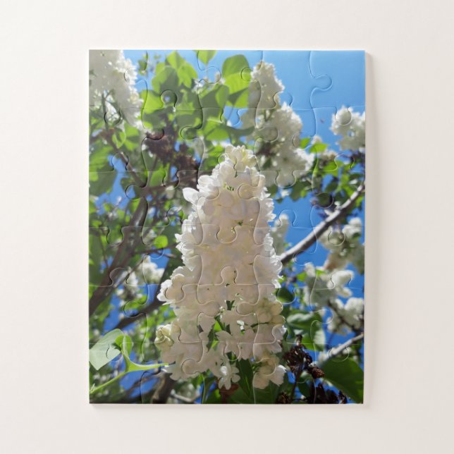 Syringa, White Lilac Blume Tree Puzzle (Vertikal)