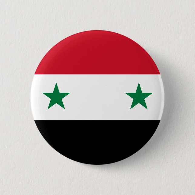 Syrische arabische Republik-Flagge - Flagge von Button (Vorderseite)