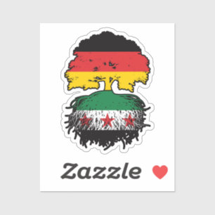 Syrische deutsche Wurzeln und Kronenbaum Aufkleber
