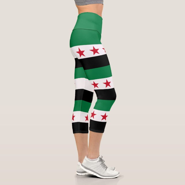 Syrische Flagge Capri Leggings (Rechts)
