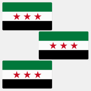 Syrische Flagge Etiketten
