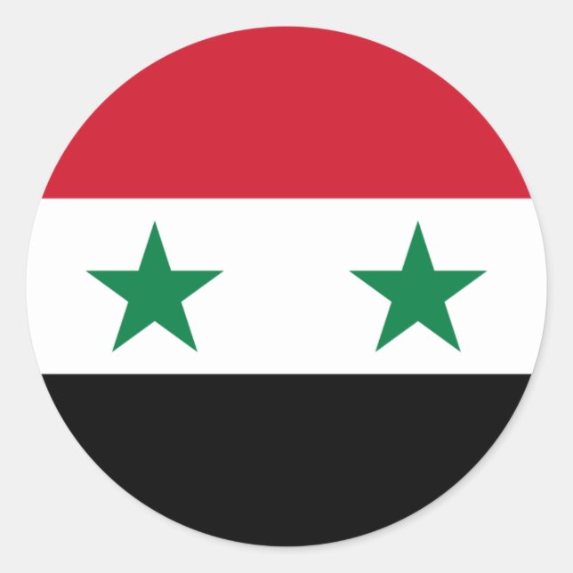 Syrische Flagge, Flagge Syriens Runder Aufkleber (Vorderseite)