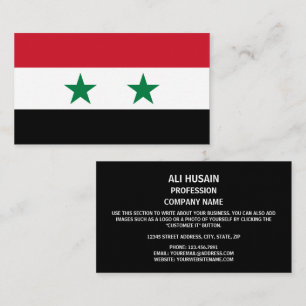 Syrische Flagge, Flagge Syriens Visitenkarte