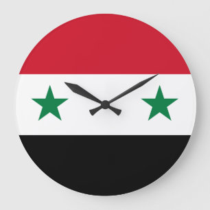 syrische Flagge Große Wanduhr