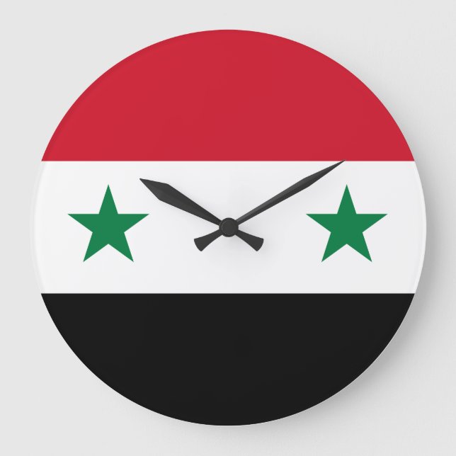 syrische Flagge Große Wanduhr (Vorderseite)