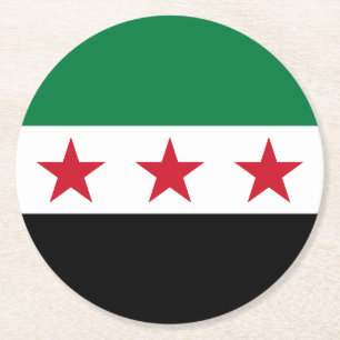 Syrische Flagge Runder Pappuntersetzer