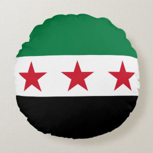 Syrische Flagge Rundes Kissen