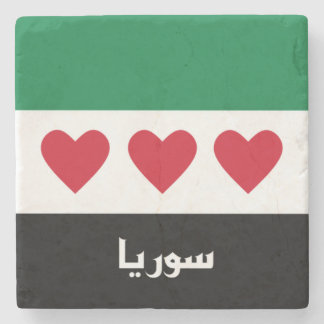 Syrische Flagge Steinuntersetzer