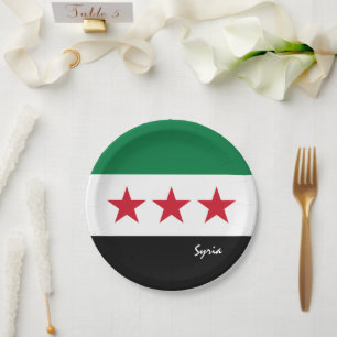 Syrische Flagge, Syrien Party, Geburtstag /Sport Pappteller