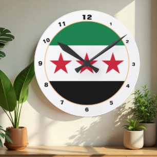 Syrische Flagge, Unabhängigkeit Syriens/Uhr Runde Wanduhr