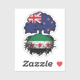 Syrische neuseeländische Wurzeln und Kronenbaum Aufkleber