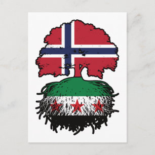 Syrische Norwegische Wurzeln und Kronenbaum Postkarte