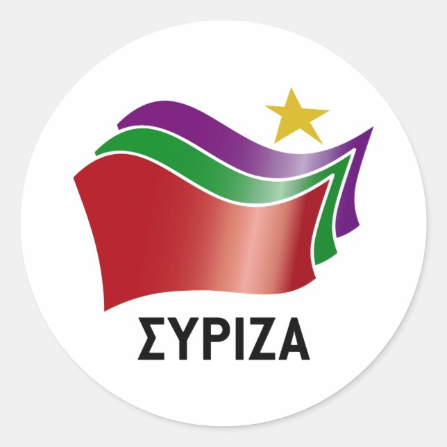 SYRIZA RUNDER AUFKLEBER (Vorderseite)