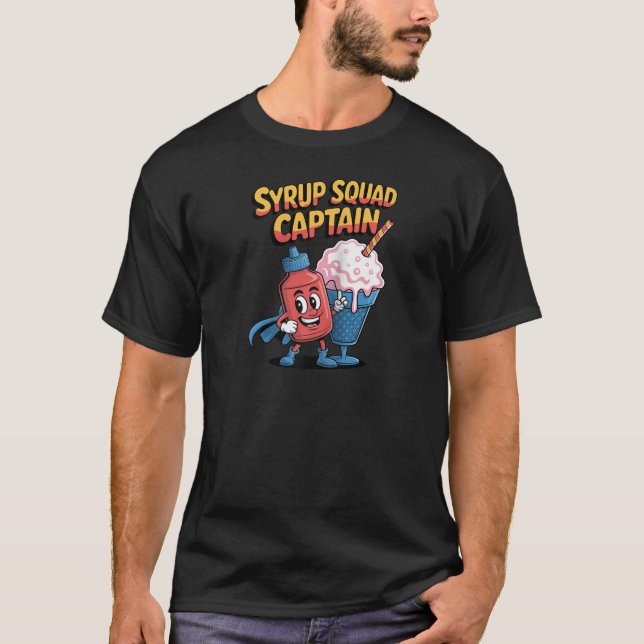 Syrup Squad Captain Shaved Ice Summer Foodie Desig T-Shirt (Vorderseite)