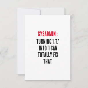 Sysadmin "I.T." in "Ich kann alles reparieren" Dankeskarte