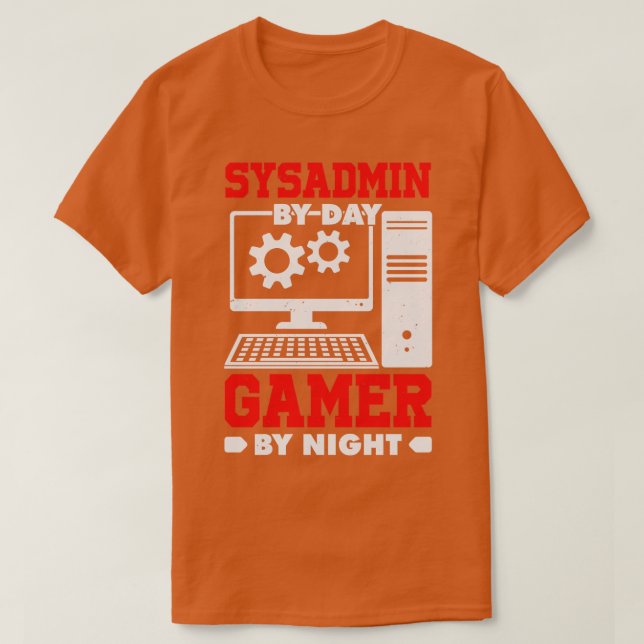 Sysadmin von Tag zu Nacht T-Shirt (Design vorne)