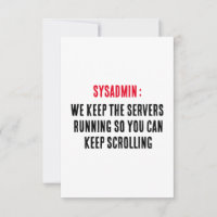 Sysadmin Wir haben die laufenden Server behalten,