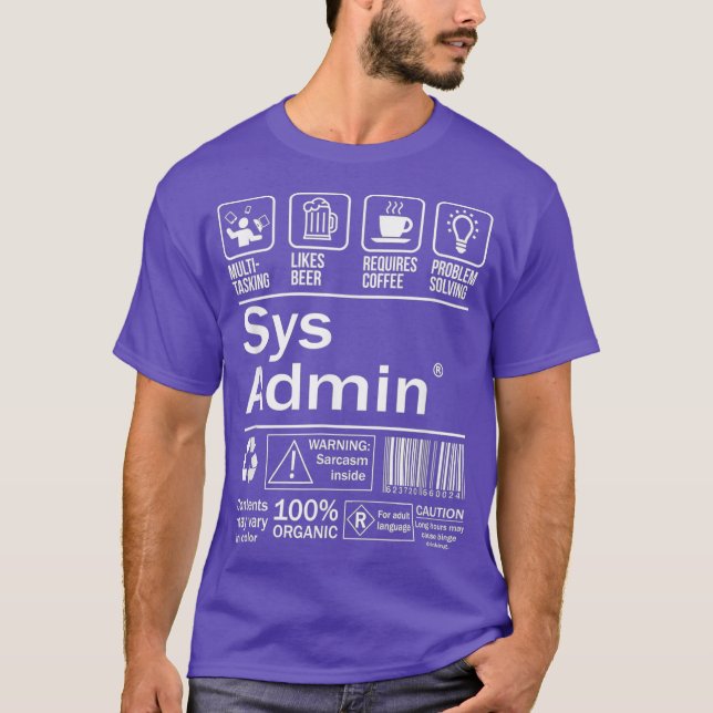 System Administrator Product Label Uni Linu T-Shirt (Vorderseite)