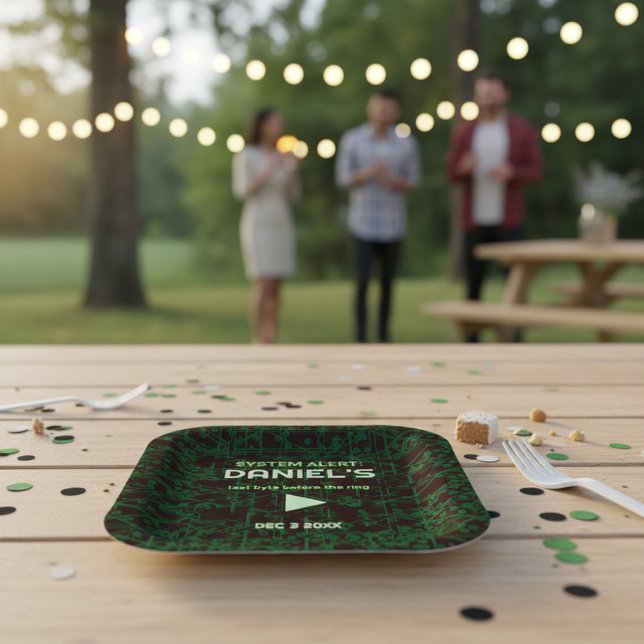 System Alert Hacker Bachelor  Pappteller (Von Creator hochgeladen)