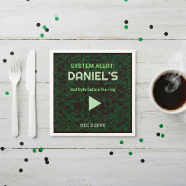 System Alert Hacker Bachelor Party Napkins Serviette