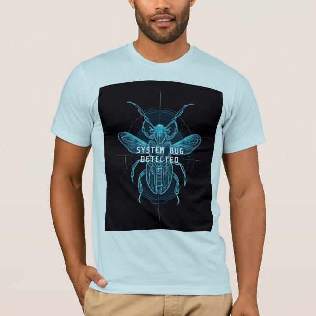System Bug Detected Funny Cybernetic Tech T-Shirt (Vorderseite)