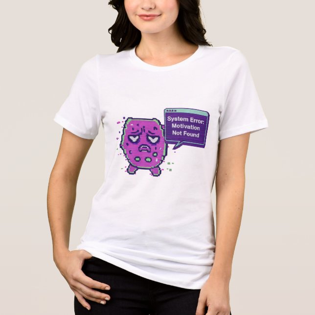 System Error: Motivation Not Found | Funny Glitch  Tri-Blend Shirt (Vorderseite)