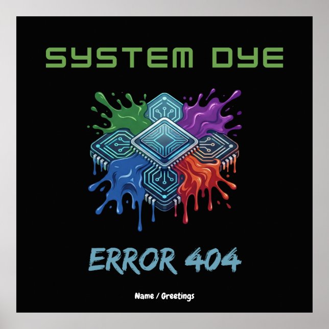System-Farbfalschmeldung 404 Technikstörung Grafik Poster (Vorne)