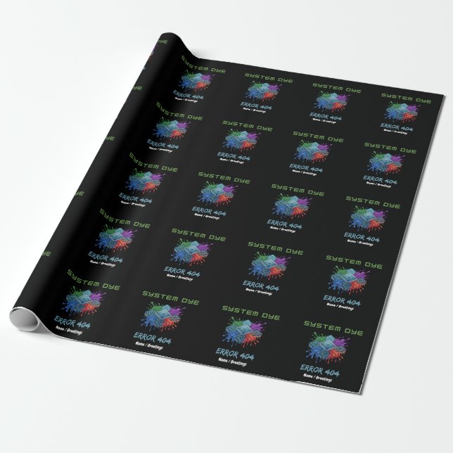 System-Farbfehler 404 Tech-Glitch-Mikrochip-Grafik Geschenkpapier (Ungerollt)