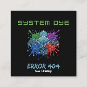 System-Farbfehler 404 Tech-Glitch-Mikrochip-Grafik Quadratische Visitenkarte