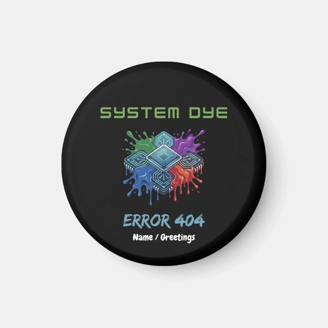System-Farbfehler 404 Tech-Störung Microchip-Grafi Magnet (Vorne)