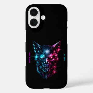 SYSTEM_GMR Cyberpunk Glitch-Schädel Hart iPhone 16 Hülle