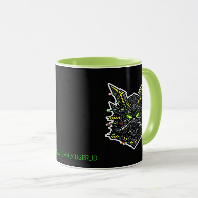 SYSTEM GMR Glitch Samurai Cyberpunk Tasse (VorderseiteRechts)