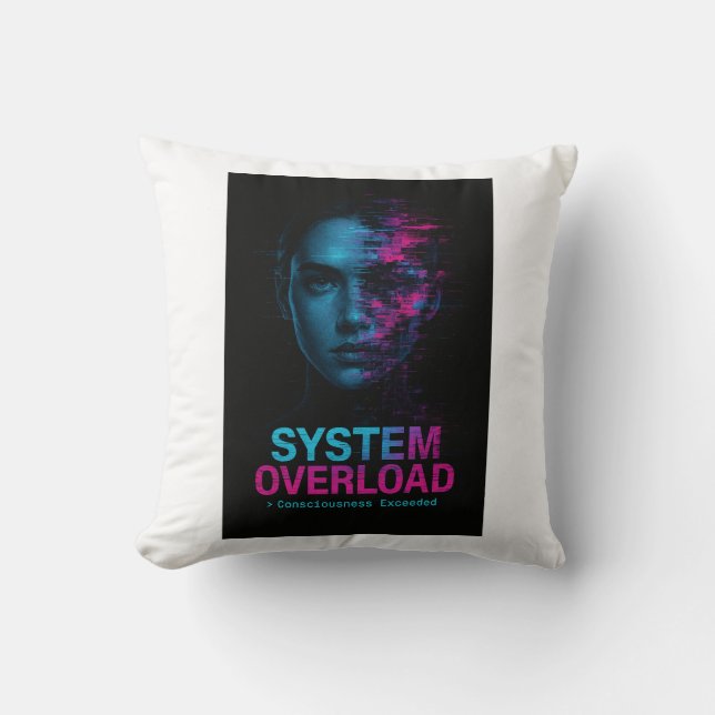 System Overload – Consciousness Exceeded Glitch Kissen (Vorderseite)