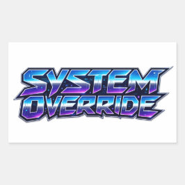 System-Override-Futuristische-Tech-Aufkleber Rechteckiger Aufkleber