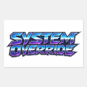 System-Override-Futuristische-Tech-Aufkleber Rechteckiger Aufkleber